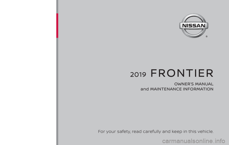 NISSAN FRONTIER PRO-4X 2019  Owners Manual 
