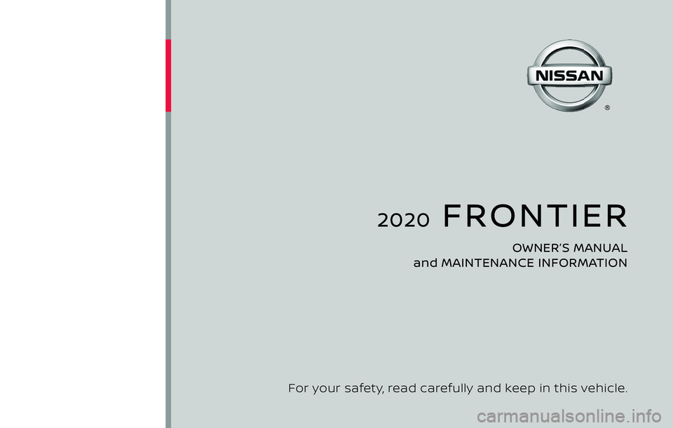 NISSAN FRONTIER 2021 Owners Manual NISSAN FRONTIER 2021 Owners Manual