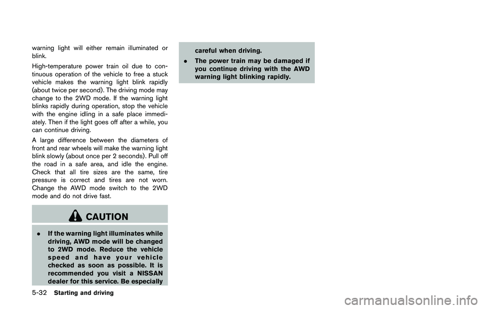 NISSAN JUKE 2018  Owners Manual WARNING
The following actions can increase the
chance of losing control of the vehicle if
there is a sudden loss of tire air
pressure. Losing control of the vehicle
may cause a collision and result in