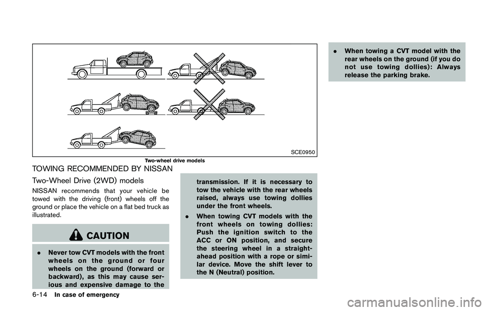 NISSAN JUKE 2018  Owners Manual .Keep your engine tuned up.
. Follow the recommended scheduled main-
tenance.
. Keep the tires inflated to the correct
pressure. Low tire pressure increases tire
wear and lowers fuel economy.
. Keep t