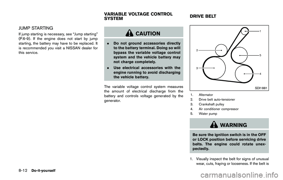 NISSAN JUKE 2018 Owners Manual CAUTION
Do not keep the starter motor engaged
for more than 10 seconds. If the engine
does not start right away, place the
ignition switch in the OFF position and
wait 10 seconds before trying again.
NISSAN JUKE 2018 Owners Manual CAUTION
Do not keep the starter motor engaged
for more than 10 seconds. If the engine
does not start right away, place the
ignition switch in the OFF position and
wait 10 seconds before trying again.