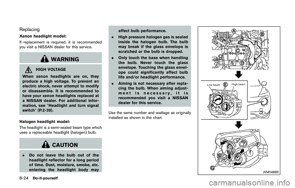 NISSAN JUKE 2018  Owners Manual JVA0024X
Positioning hook(s)
The illustration shows the location of the floor
mat positioning hook(s) .
SEAT BELTS
The seat belts can be cleaned by wiping them
with a sponge dampened in a mild soap
so