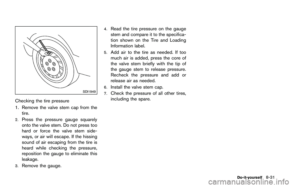 NISSAN JUKE 2018  Owners Manual opening.Do not overfill*B.
6. Recheck oil level with the dipstick.
It is normal to add some oil between oil
maintenance intervals or during the break-
in period, depending on the severity of
operating