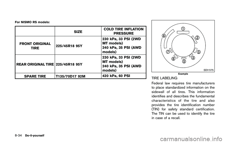 NISSAN JUKE 2018  Owners Manual For additional brake and clutch fluid information,
see “Capacities and recommended fluids/lubri-
cants” (P.10-2) of this manual. 