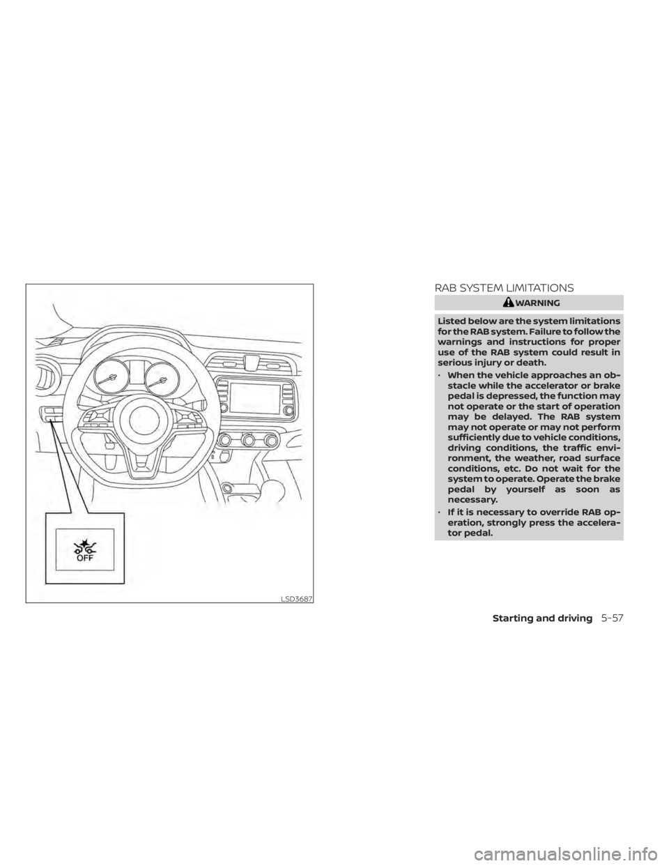 NISSAN KICKS 2022 Owners Manual RAB SYSTEM LIMITATIONS NISSAN KICKS 2022 Owners Manual RAB SYSTEM LIMITATIONS