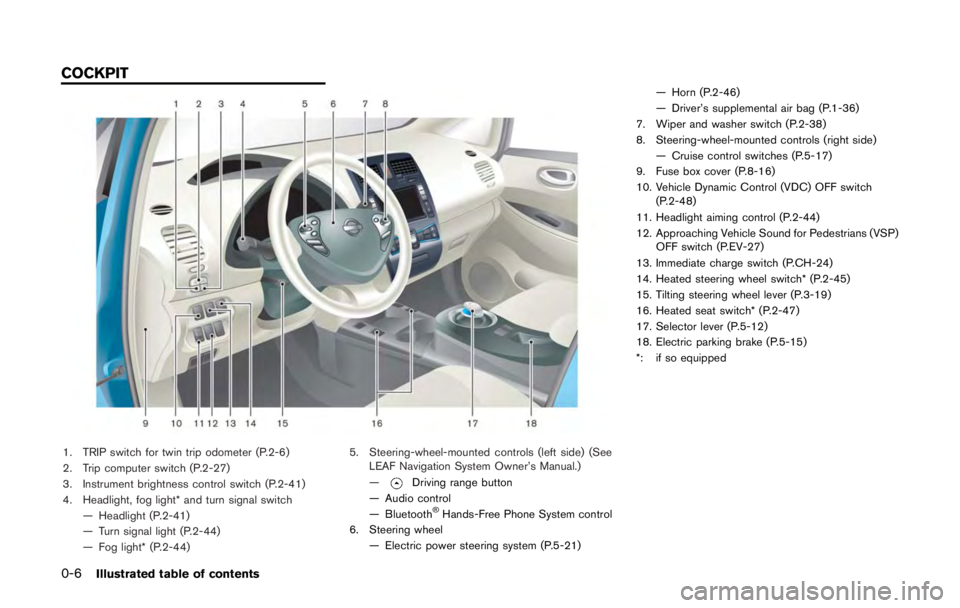 NISSAN LEAF 2011 User Guide If the electric parking brake cannot be released
by operating the electric parking brake switch,
the parking brake can be mechanically released.
Note that the following procedure must be
performed onl