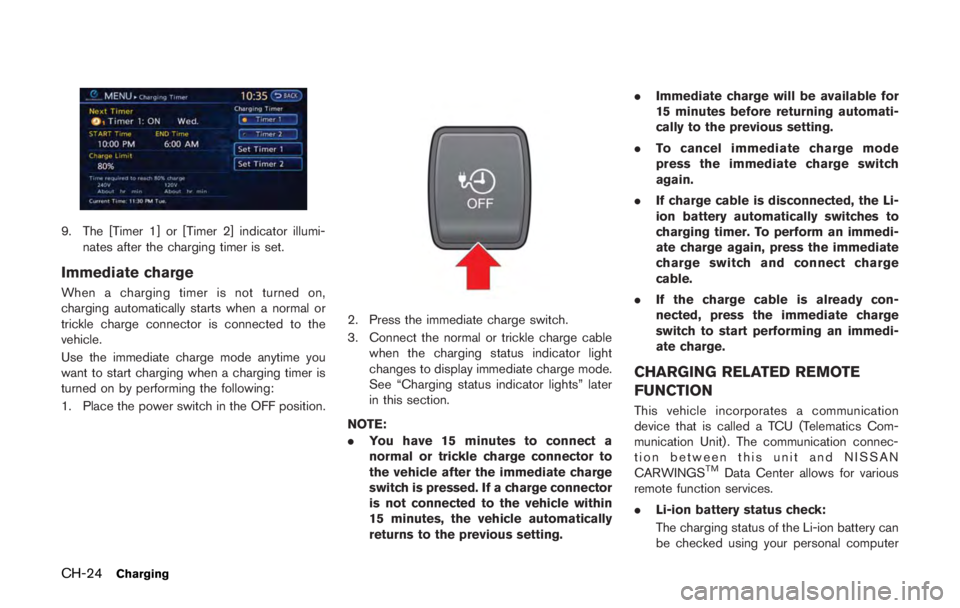 NISSAN LEAF 2011  Owners Manual 4.The resulting figure equals the available
amount of cargo and luggage load
capacity. For example, if the XXX
amount equals 1400 lbs. and there will
be five 150 lb. passengers in your
vehicle, the am