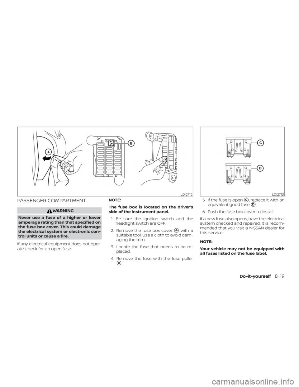 NISSAN MICRA 2021  Owners Manual PASSENGER COMPARTMENT 