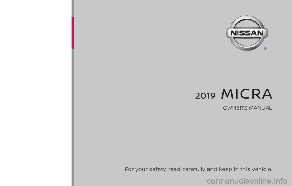 NISSAN MICRA 2020  Owners Manual 
