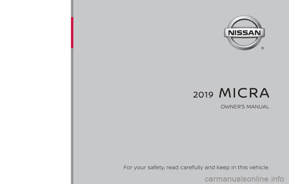 NISSAN MICRA 2020 Owners Manual NISSAN MICRA 2020 Owners Manual