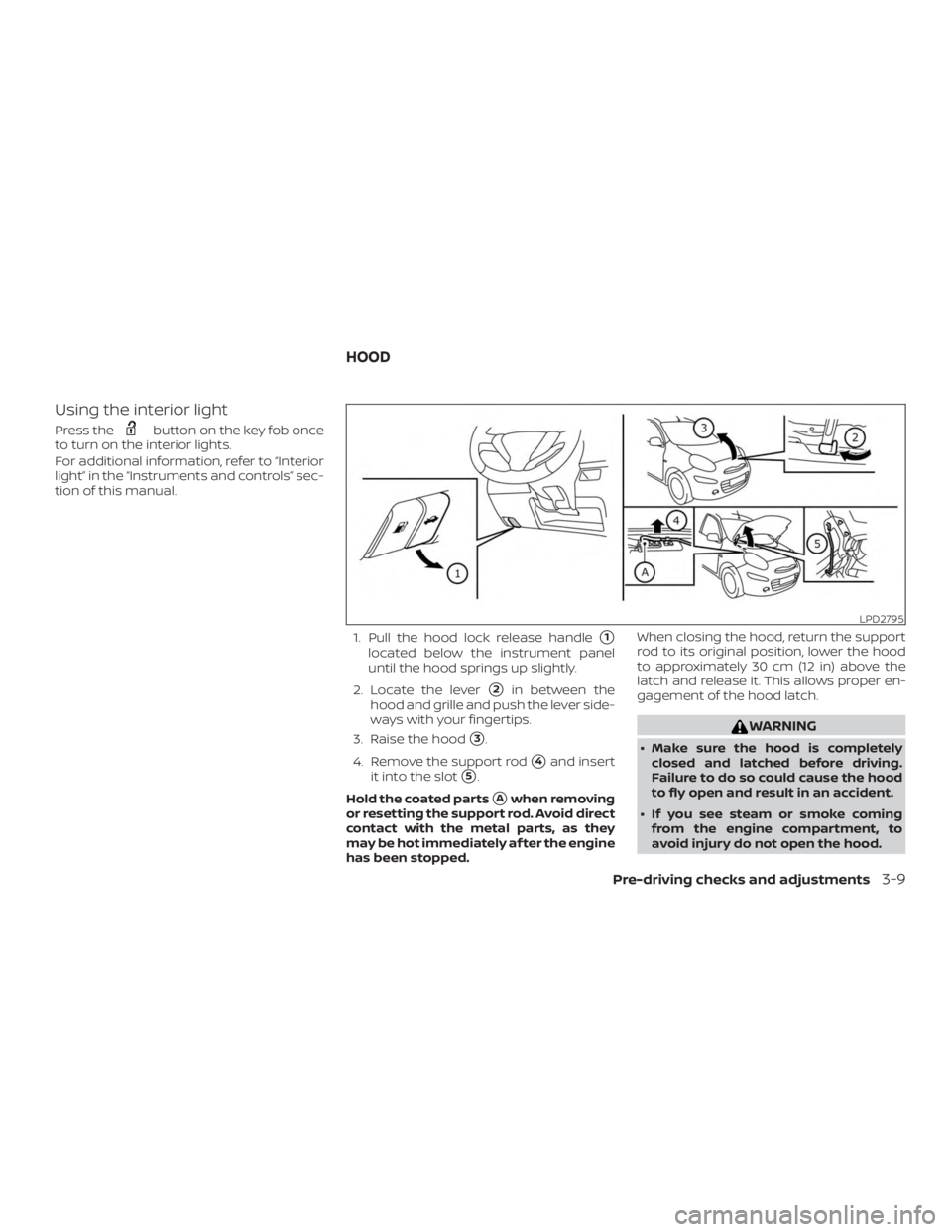 NISSAN MICRA 2020  Owners Manual Using the interior light
Press the 