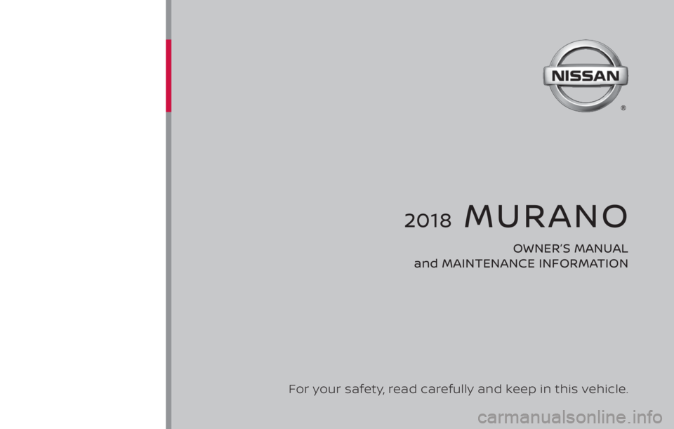 NISSAN MURANO PLATINUM 2018  Owners Manual 