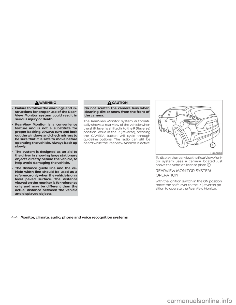 NISSAN MURANO PLATINUM 2018 Owners Manual WARNING
∙ Failure to follow the warnings and in-structions for proper use of the Rear-
View Monitor system could result in
serious injury or death.
∙ RearView Monitor is a convenience feature and NISSAN MURANO PLATINUM 2018 Owners Manual WARNING
∙ Failure to follow the warnings and in-structions for proper use of the Rear-
View Monitor system could result in
serious injury or death.
∙ RearView Monitor is a convenience feature and