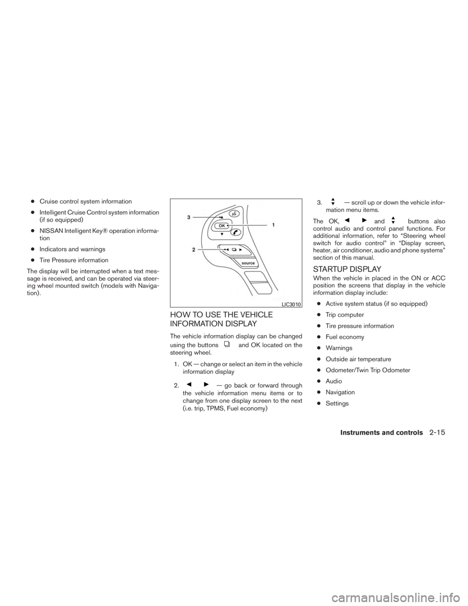 NISSAN MURANO PLATINUM 2015  Owners Manual 