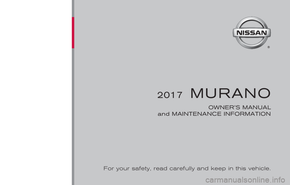 NISSAN MURANO PLATINUM 2017  Owners Manual 