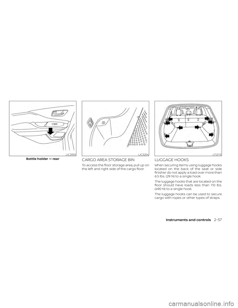 NISSAN MURANO 2022  Owners Manual LIC2933
Bottle holder — rear
LTI2113 