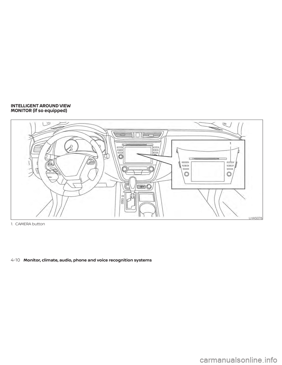 NISSAN MURANO 2022  Owners Manual LHA5076
INTELLIGENT AROUND VIEW
MONITOR (if so equipped) 