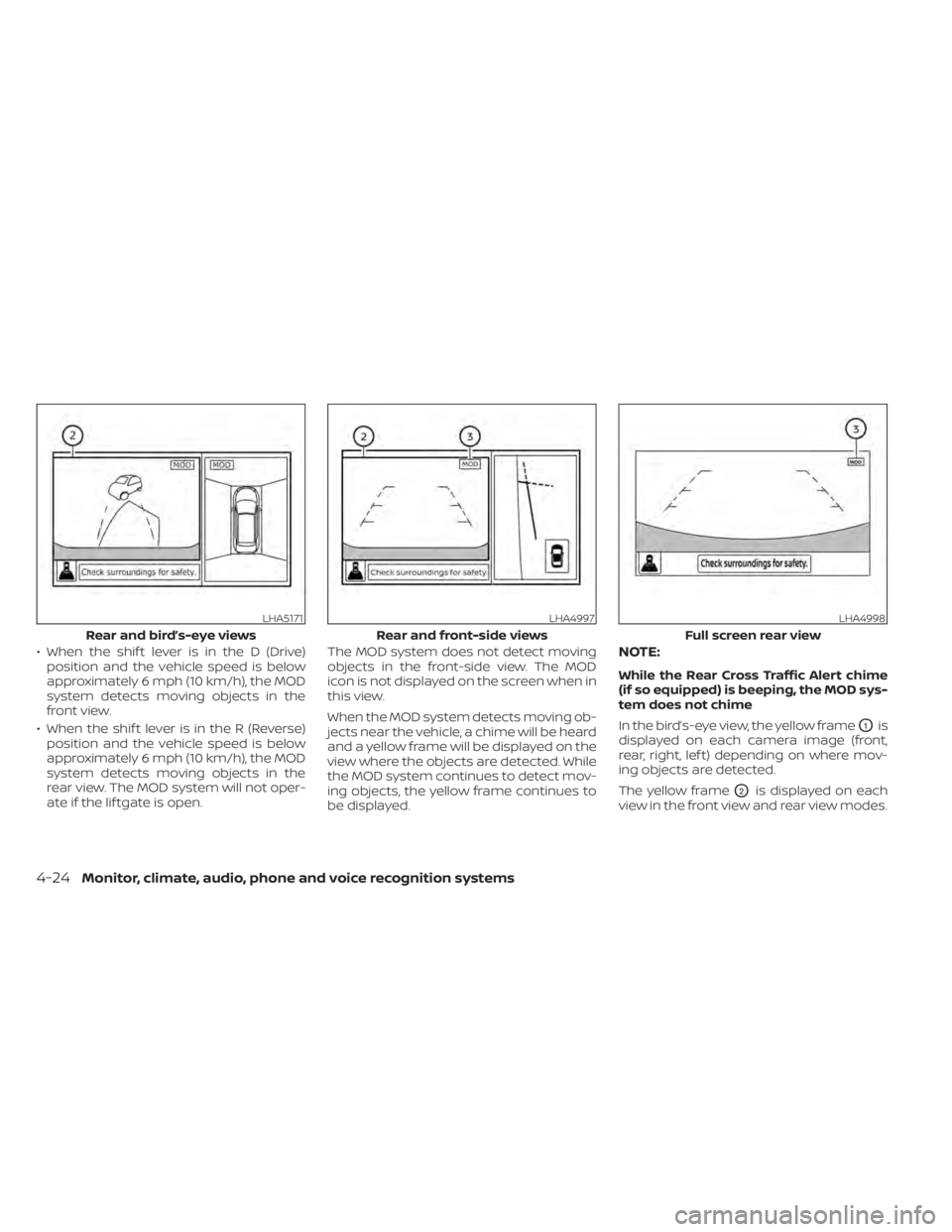 NISSAN MURANO 2022  Owners Manual LHA5171
Rear and bird’s-eye views 