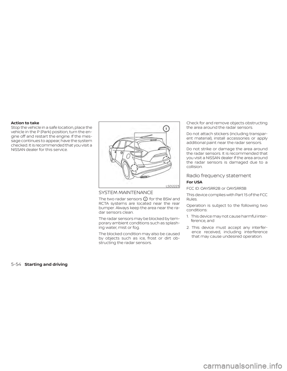 NISSAN MURANO 2022  Owners Manual LSD2223
5-54Starting and driving 
