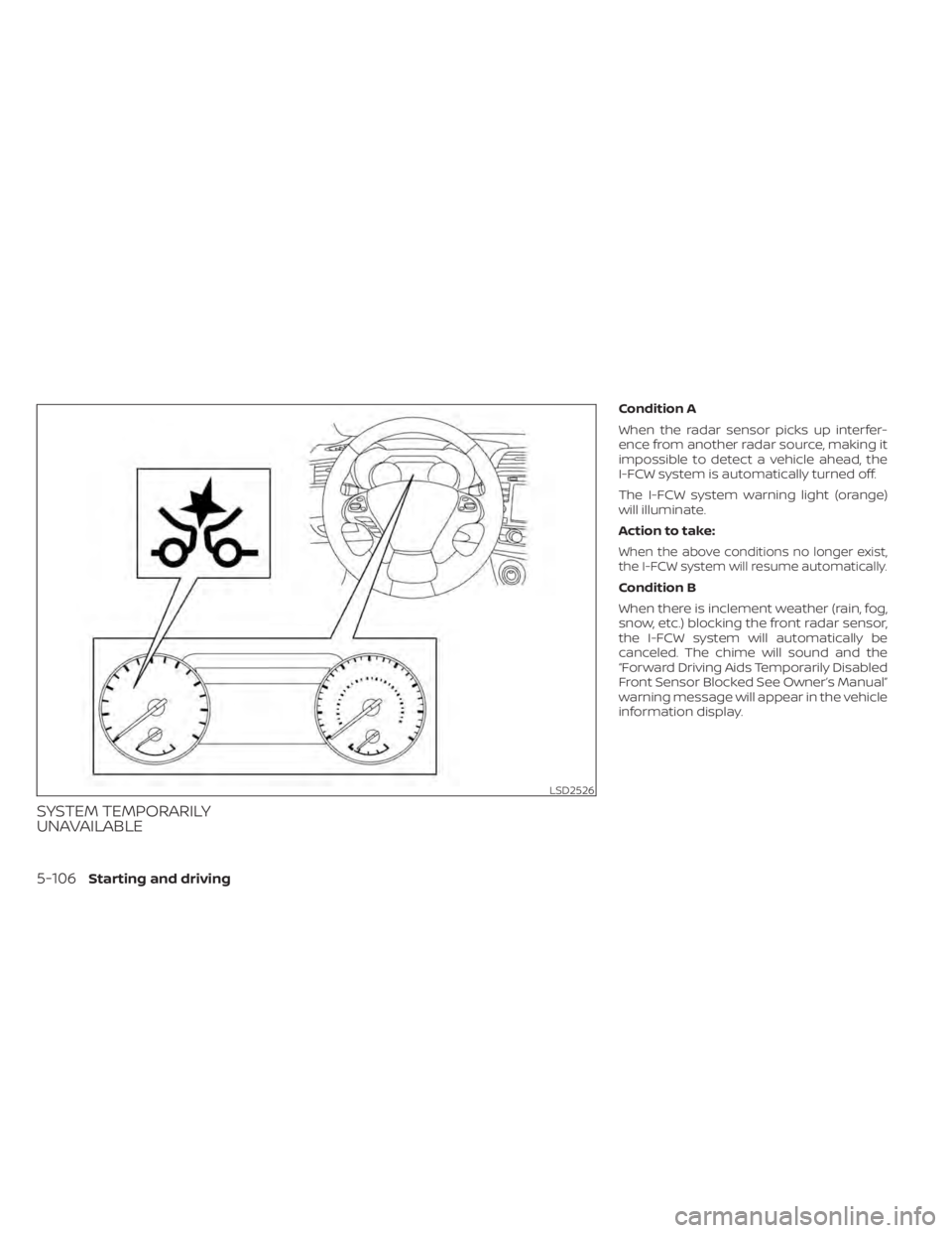 NISSAN MURANO 2022  Owners Manual LSD2526
5-106Starting and driving 