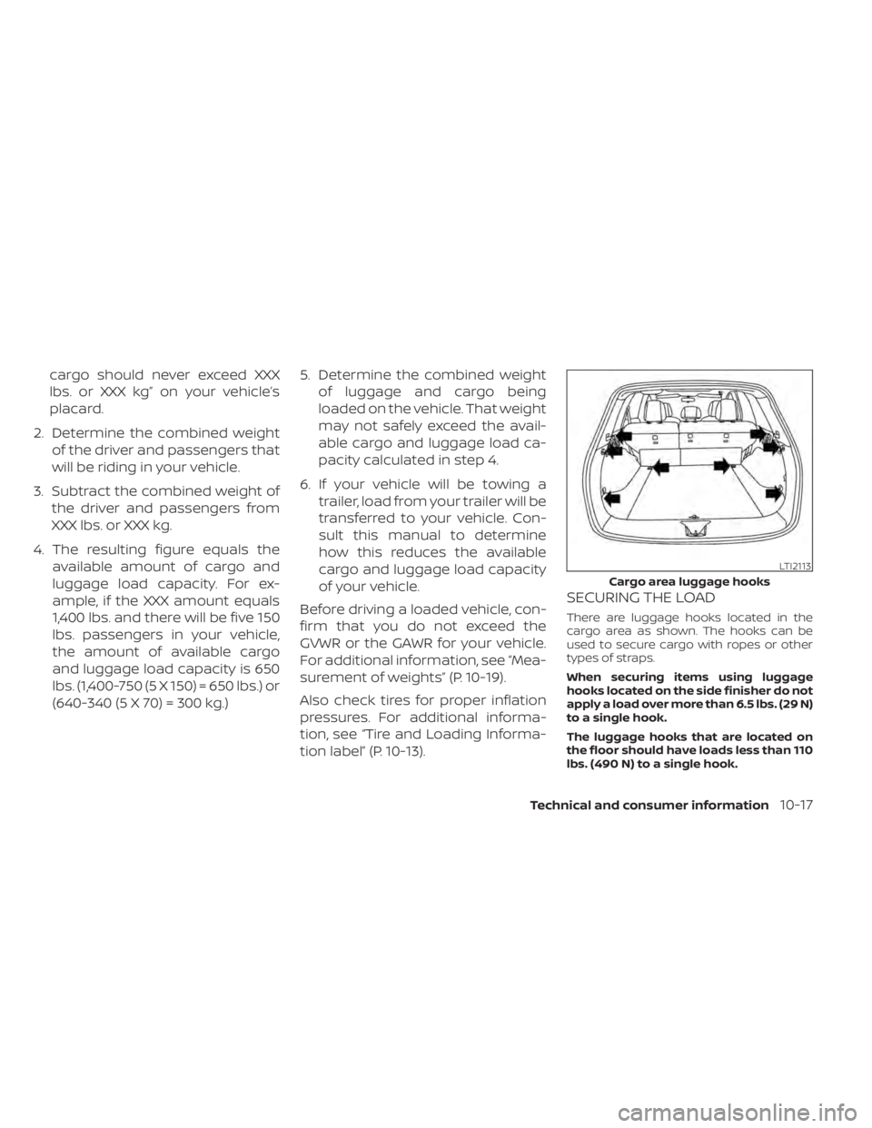NISSAN MURANO 2022  Owners Manual Technical and consumer information10-17 