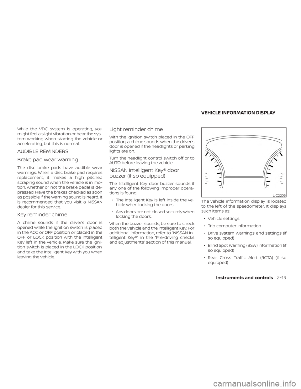 NISSAN PATHFINDER SV 2019  Owners Manual 