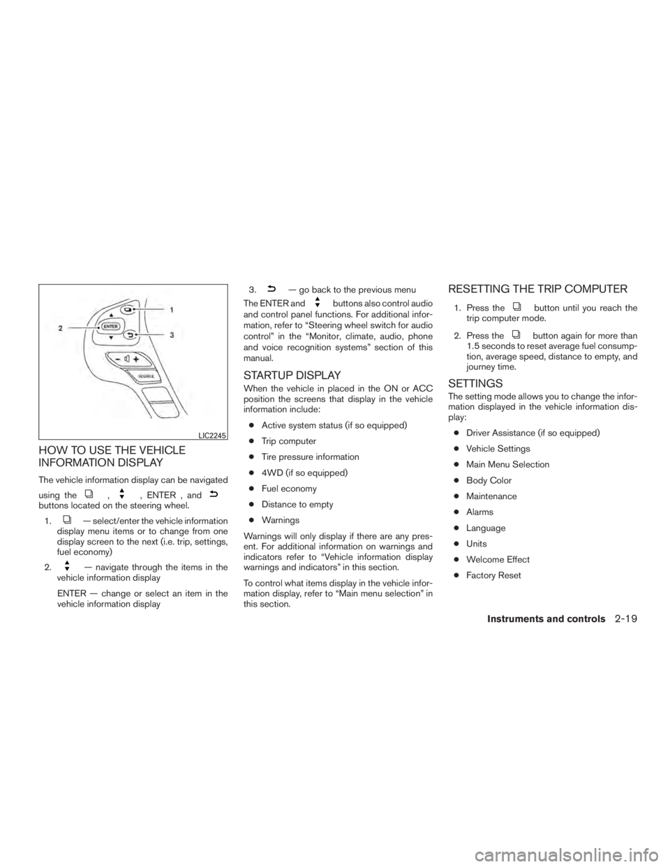 NISSAN PATHFINDER PLATINUM 2015  Owners Manual 