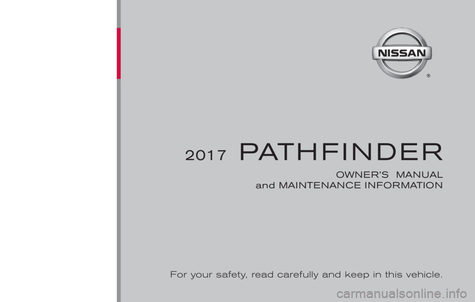 NISSAN PATHFINDER PLATINUM 2016  Owners Manual 