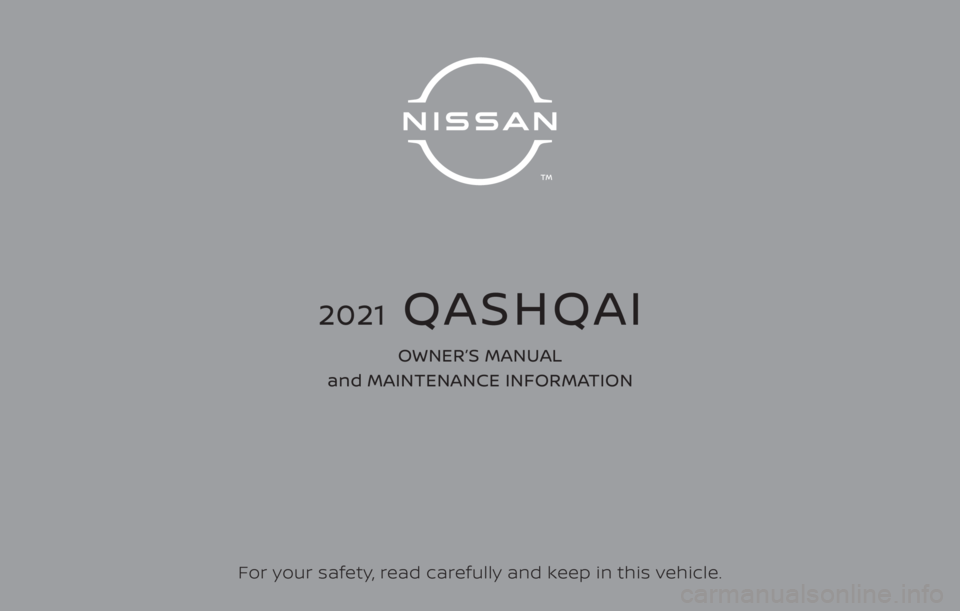 NISSAN QASHQAI 2021  Owners Manual 