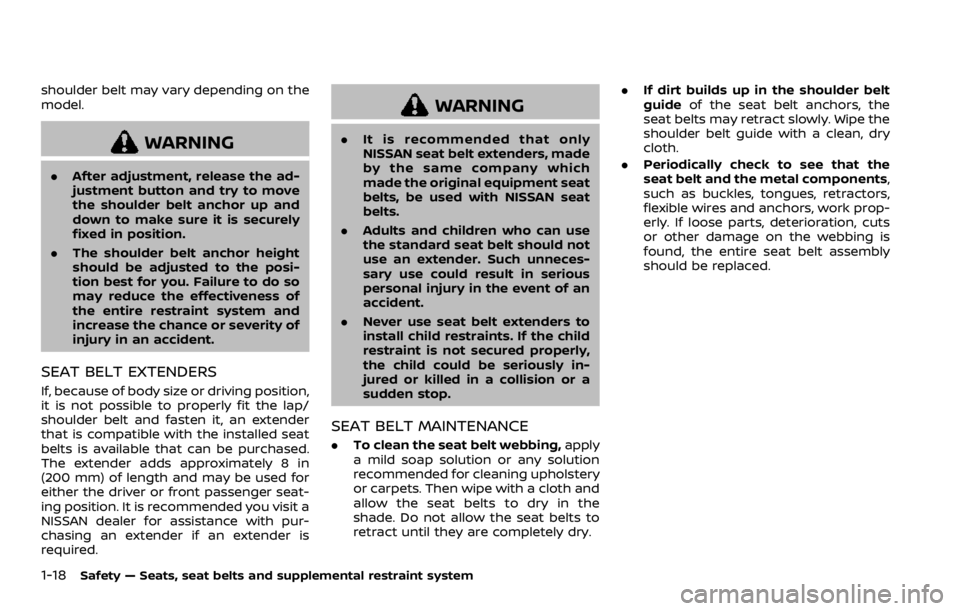 NISSAN QASHQAI 2021 Owners Guide shoulder belt may vary depending on the
model. NISSAN QASHQAI 2021 Owners Guide shoulder belt may vary depending on the
model.