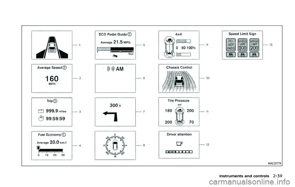NISSAN ROGUE SPORT 2022 Owners Manual WAC0177X
Instruments and controls2-39 NISSAN ROGUE SPORT 2022 Owners Manual WAC0177X
Instruments and controls2-39