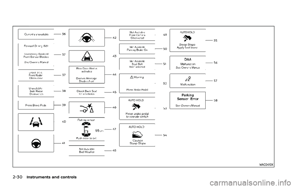 NISSAN ROGUE SPORT 2021 Owners Manual 2-30Instruments and controls
WAC0410X NISSAN ROGUE SPORT 2021 Owners Manual 2-30Instruments and controls
WAC0410X