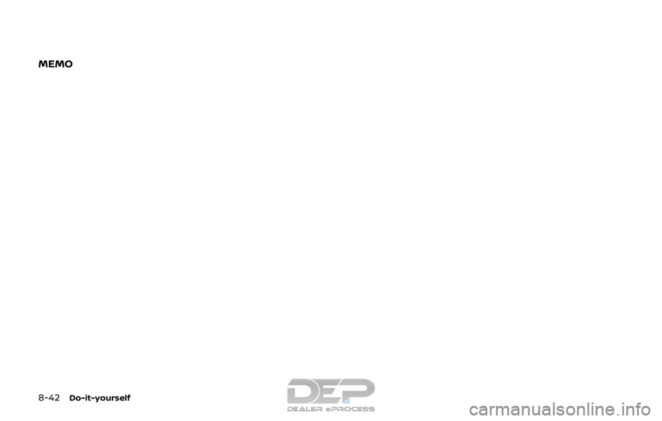 NISSAN ROGUE SPORT 2017  Owners Manual 8-42Do-it-yourself
MEMO  