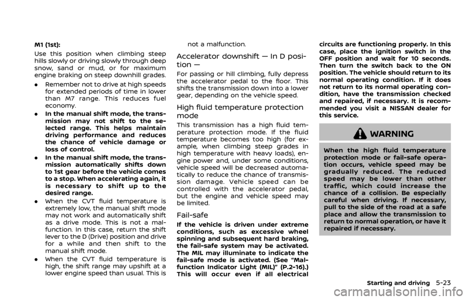NISSAN ROGUE 2022  Owners Manual M1 (1st): 