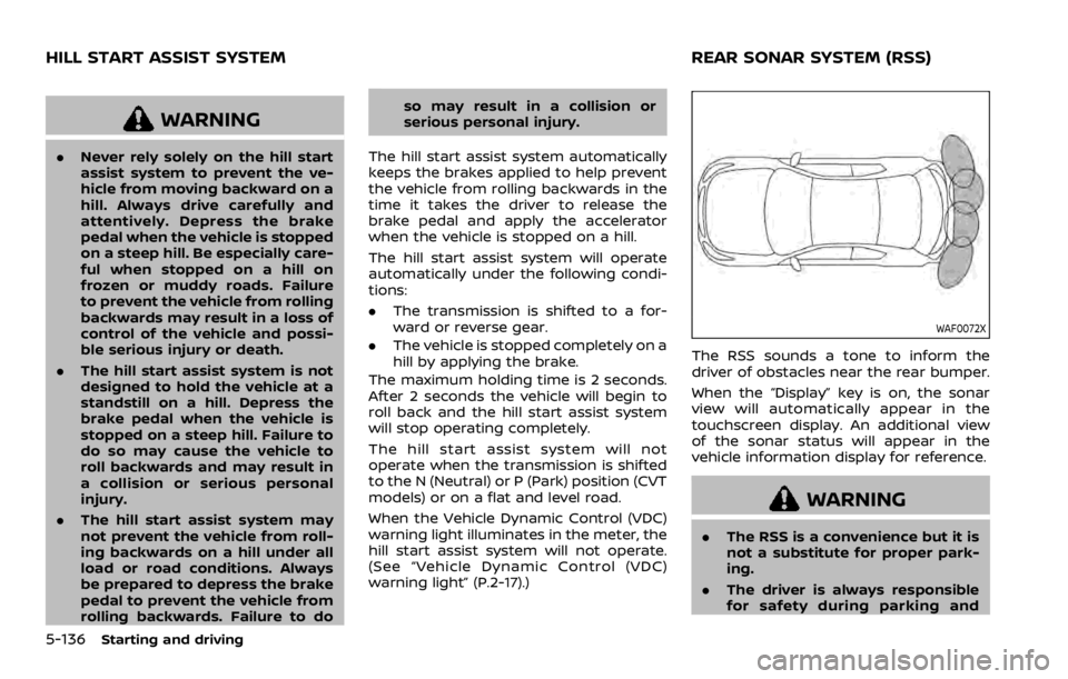 NISSAN ROGUE 2022 Owners Manual WARNING NISSAN ROGUE 2022 Owners Manual WARNING