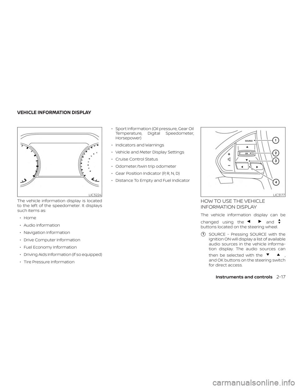 NISSAN MAXIMA PLATINUM 2018  Owners Manual 