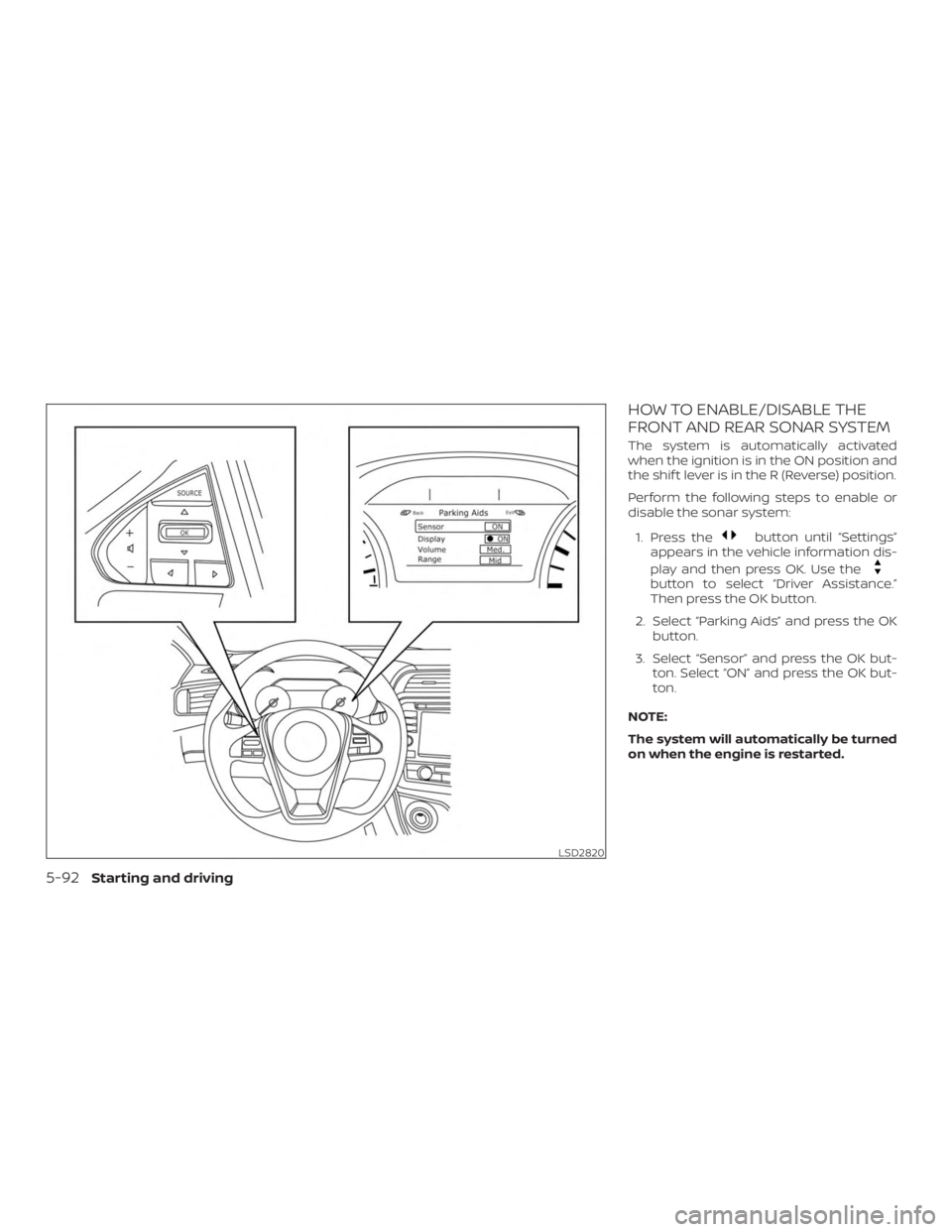 NISSAN MAXIMA PLATINUM 2018  Owners Manual 