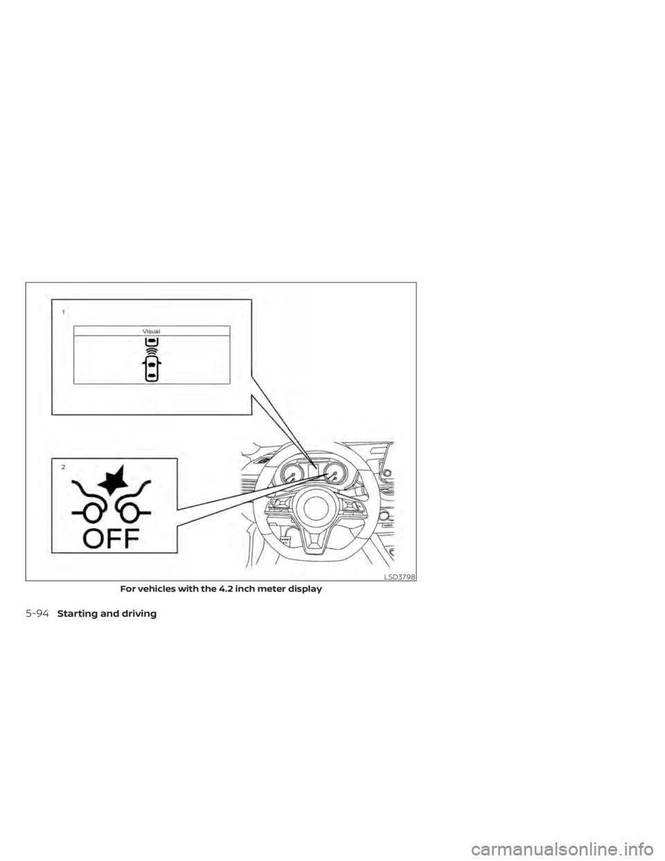 NISSAN SENTRA 2021 Owners Manual LSD3798
For vehicles with the 4.2 inch meter display NISSAN SENTRA 2021 Owners Manual LSD3798
For vehicles with the 4.2 inch meter display