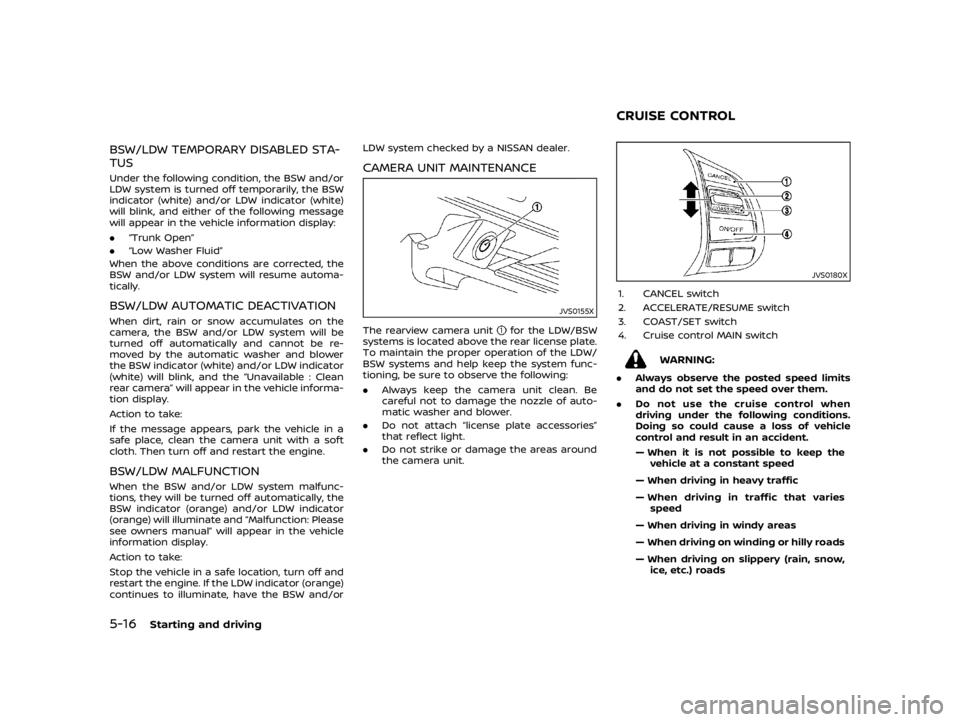 NISSAN TEANA 2018  Owners Manual �&�R�Q�G�L�W�L�R�Q� �
�(�[�F�H�S�W �I�R�U �&�K�L�Q�D�
�     