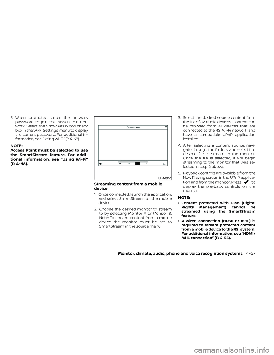 NISSAN TITAN 2022 Owners Manual 3. When prompted, enter the networkpassword to join the Nissan RSE net-
work. Select the Show Password check
box in the Wi-Fi Settings menu to display
the current password. For additional in-
formatio NISSAN TITAN 2022 Owners Manual 3. When prompted, enter the networkpassword to join the Nissan RSE net-
work. Select the Show Password check
box in the Wi-Fi Settings menu to display
the current password. For additional in-
formatio