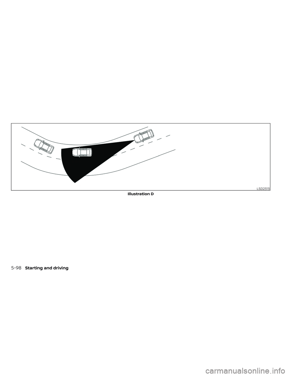 NISSAN TITAN 2022 Owners Manual LSD2313
Illustration D
5-98Starting and driving NISSAN TITAN 2022 Owners Manual LSD2313
Illustration D
5-98Starting and driving
