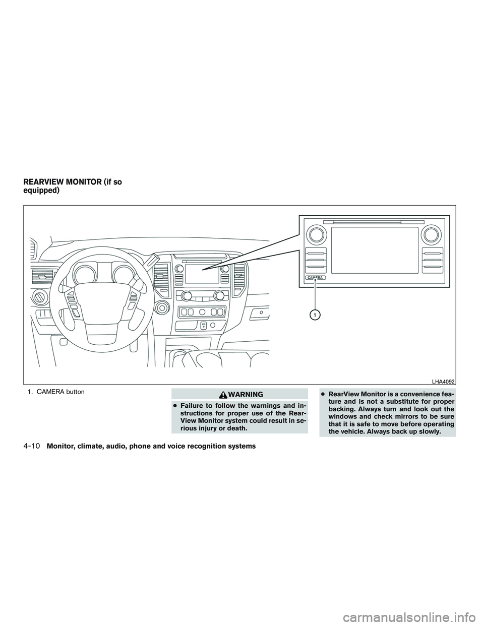 NISSAN TITAN XD 2017  Owners Manual 1. CAMERA button 