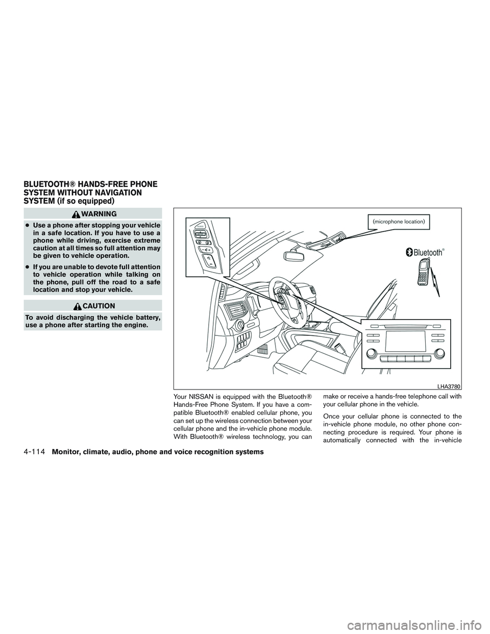 NISSAN TITAN XD 2017 Owners Manual WARNING
●Use a phone after stopping your vehicle
in a safe location. If you have to use a
phone while driving, exercise extreme
caution at all times so full attention may
be given to vehicle operati NISSAN TITAN XD 2017 Owners Manual WARNING
●Use a phone after stopping your vehicle
in a safe location. If you have to use a
phone while driving, exercise extreme
caution at all times so full attention may
be given to vehicle operati