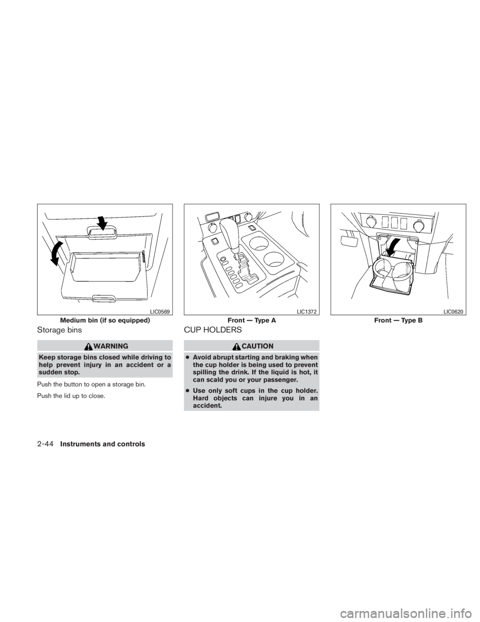 NISSAN TITAN 2010  Owners Manual Storage bins 