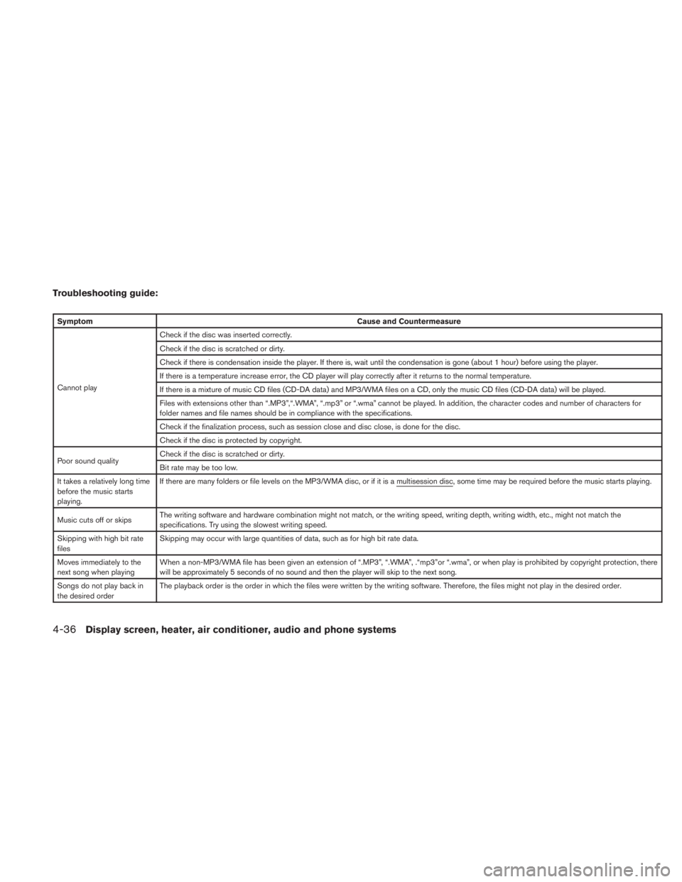 NISSAN TITAN 2010  Owners Manual Troubleshooting guide: 
