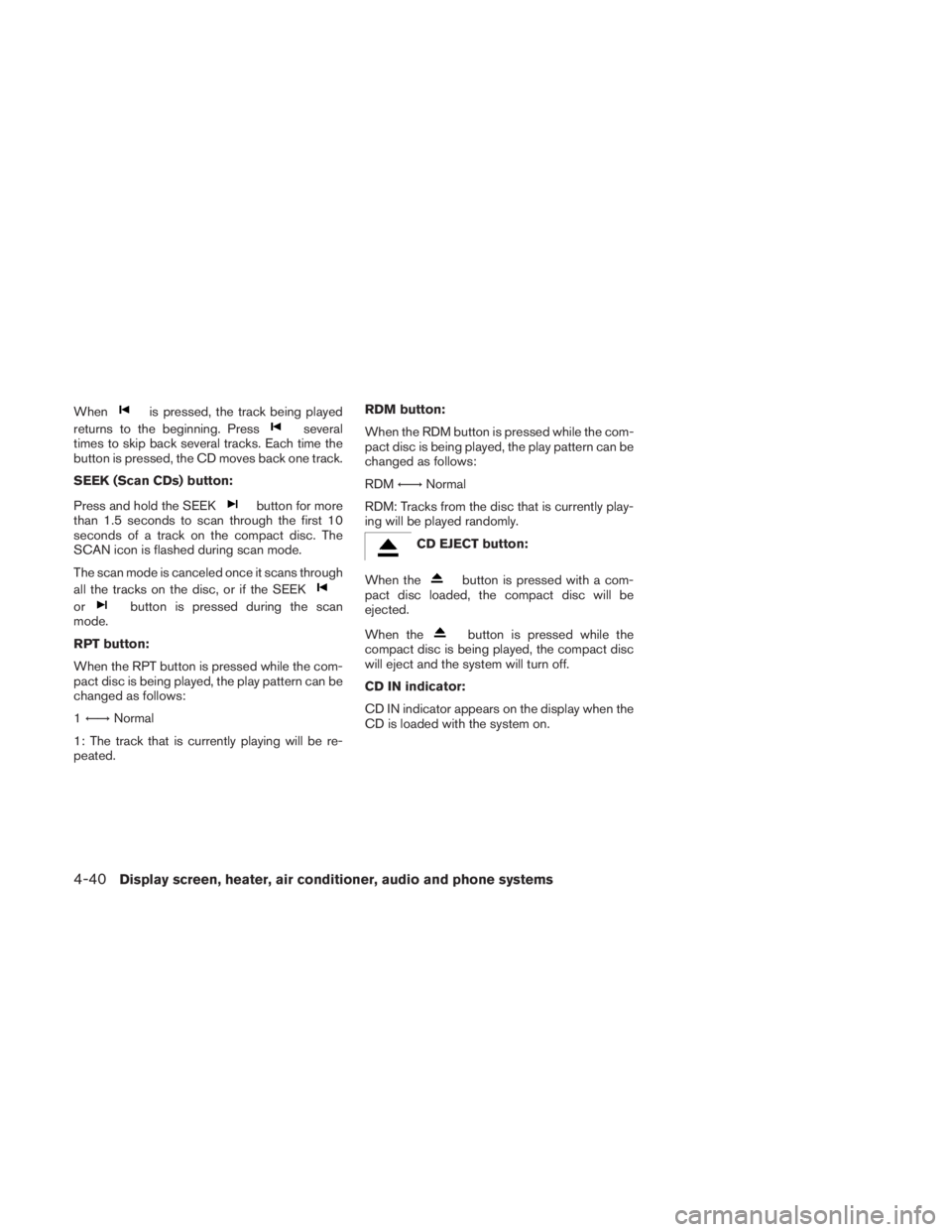 NISSAN TITAN 2010  Owners Manual When 