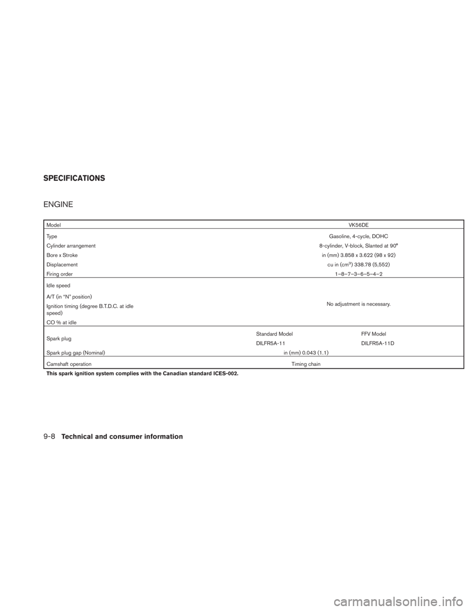 NISSAN TITAN 2010  Owners Manual ENGINE 