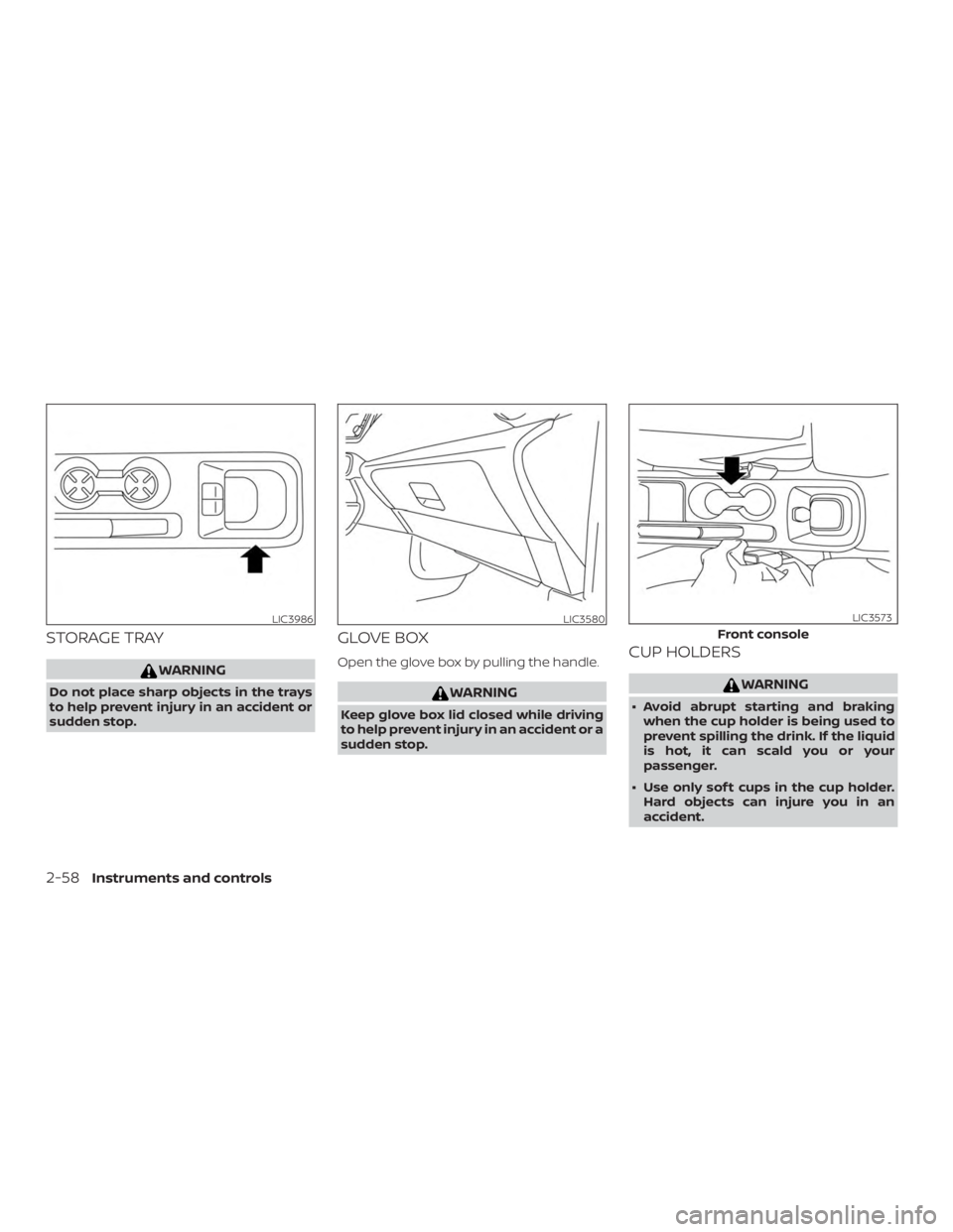 NISSAN VERSA NOTE 2021  Owners Manual STORAGE TRAY 