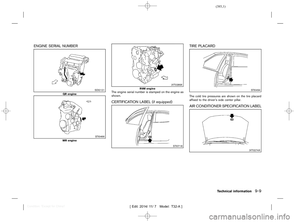 NISSAN X-TRAIL 2019  Owners Manual  
������� 
�> �(�G�L�W� ����� ��� � �0�R�G�H�O� �7����$�@ 
ENGINE SERIALNUMBER 
T32A130 827-C9B26BF 9-B9B9-4E93-A6AC-75 1BC6146D F0 
SDI2121 
QR engine 
STI0466 
MR engine 
JVT028