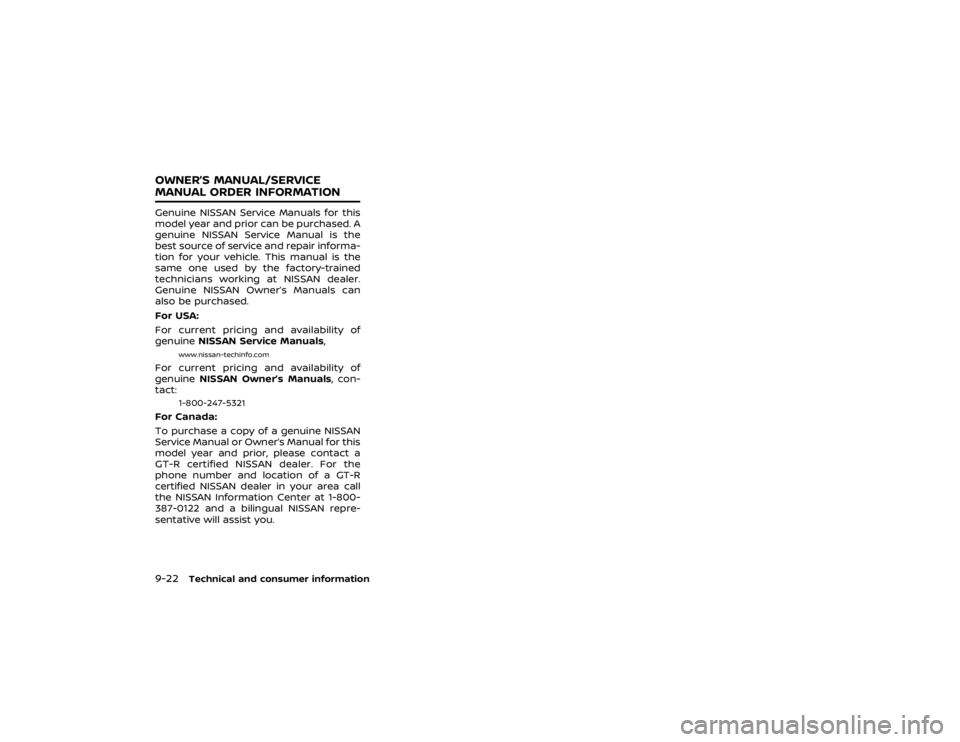 NISSAN GT-R 2020 Owners Manual NISSAN GT-R 2020 Owners Manual